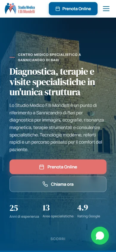 Versione mobile reale dello Studio Medico F.lli Mondelli